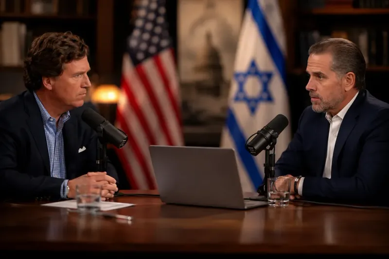 Tucker Carlson anklagar Israel i Hunter Biden-läckan