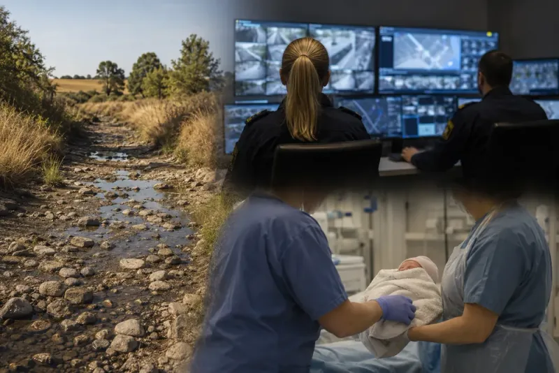 Vattenbrist, polisens AI och oväntad förlossning i Skåne