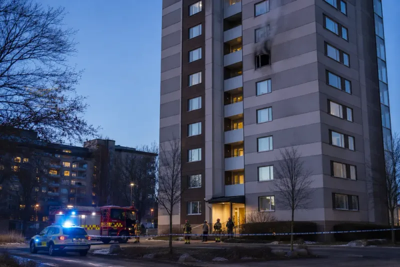 Lägenhetsbrand utreds som grov mordbrand