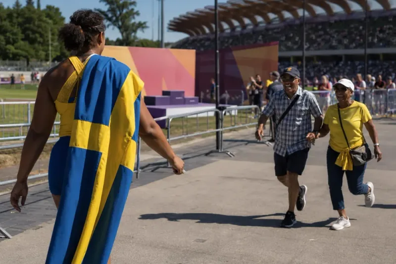 Vanessa Kamgas familj fick springa till ceremonin