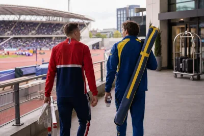Karsten Warholm pikar Mondo Duplantis inför finalen