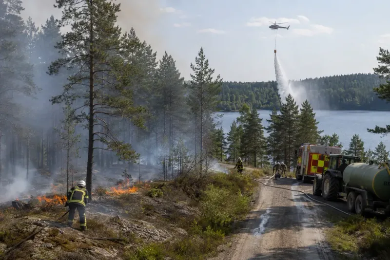Skogsbrand blossade upp igen utanför Motala
