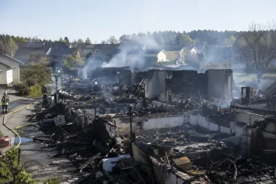 Brand förstörde 16 radhus i Arboga