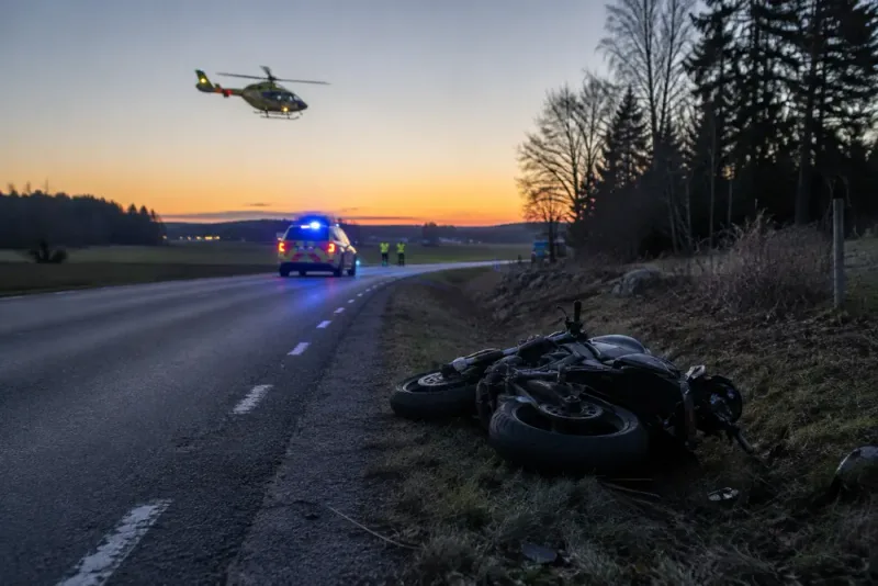 Man avled efter motorcykelolycka i Nynäshamn