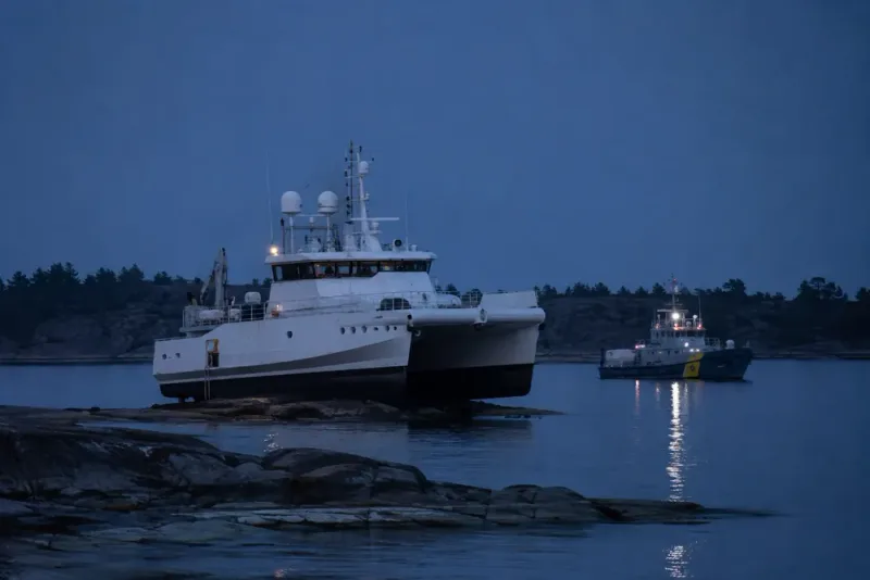Ocean Surveyor grundstötte utanför Möja