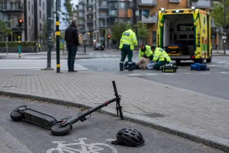 Kraftig ökning av elsparkcykelolyckor i Sverige