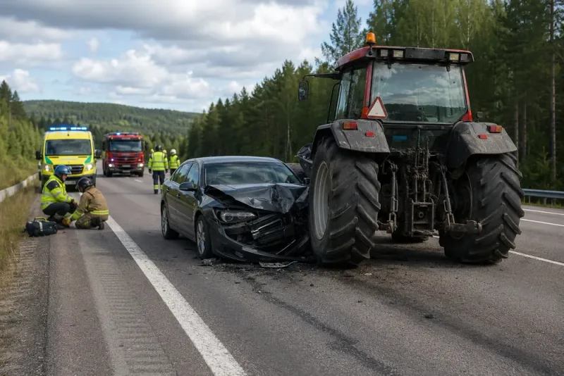 Två till sjukhus efter krock på E4