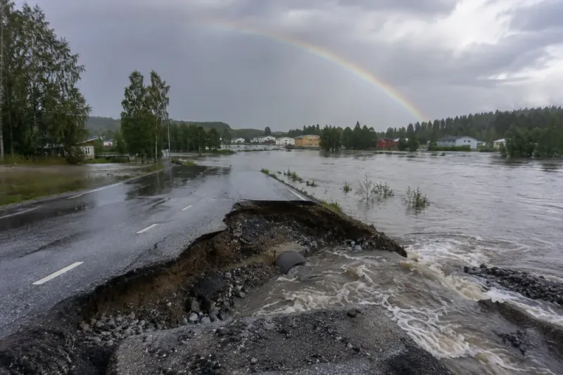 Rekordregn och översvämningar drabbade Norrbotten