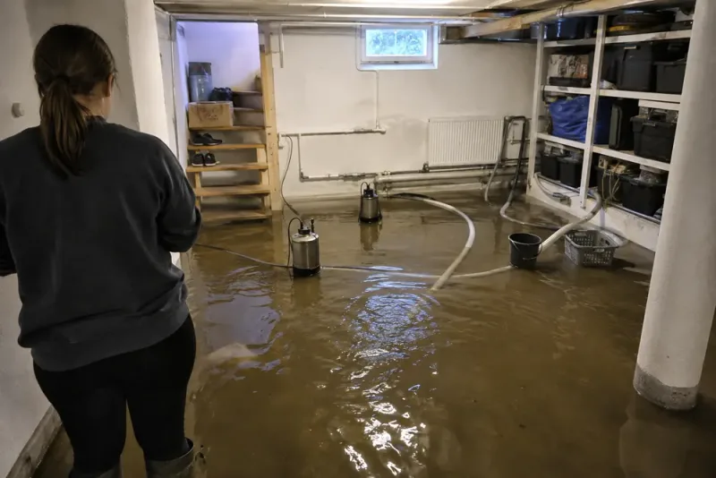 Familj tvingas lämna villa efter avloppsöversvämning