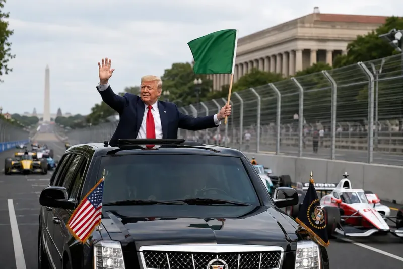Donald Trump körde ärevarv i Washington