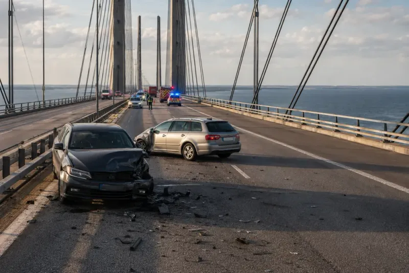 Öresundsbron stängdes efter kollision mellan två bilar