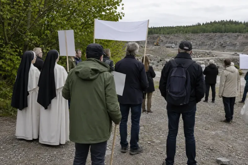 Protester mot NCC nya stenbrott i Lund