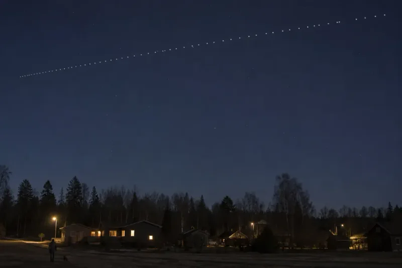 Starlink-satelliter skapade ljusfenomen över Sverige