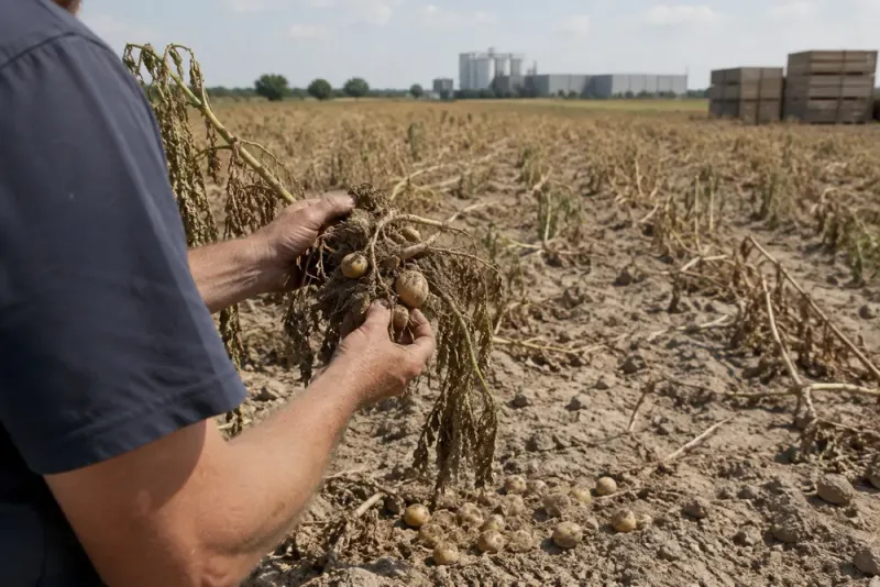 Torka pressar Belgiens potatisodling och pommesproduktion