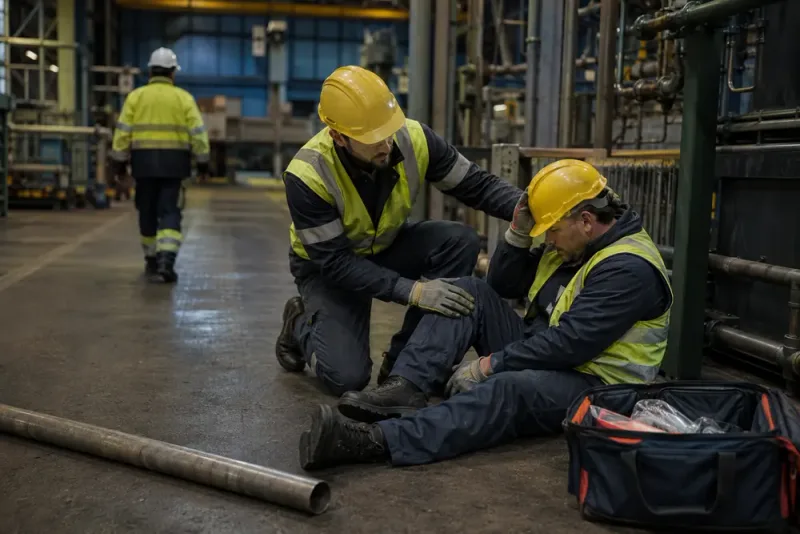 Man skadad av rör vid industriarbete
