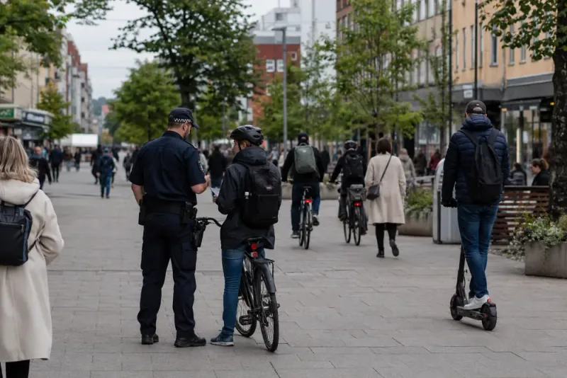 Polisen bötfällde 21 cyklister i Umeå centrum