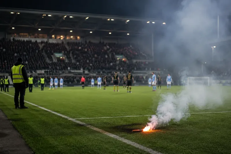 Man åtalas efter pyroteknik vid derbyt