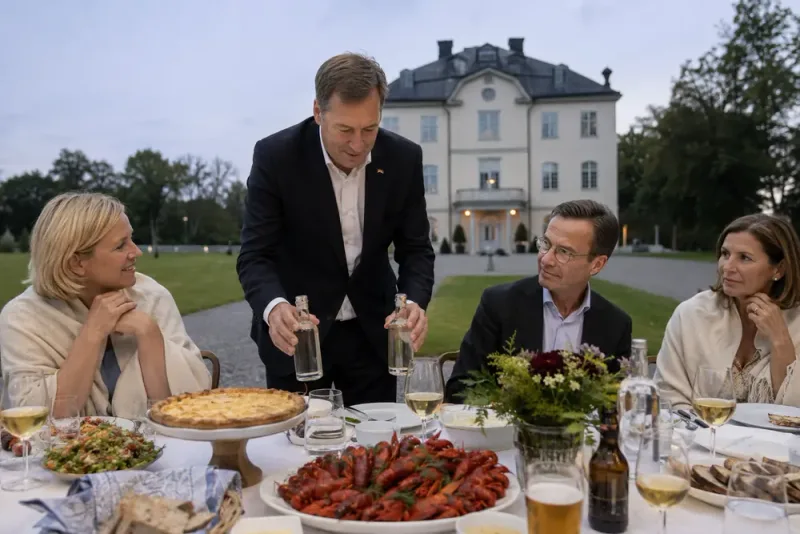 Peter Kullgren tar med snaps till Harpsund