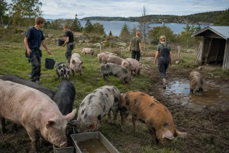 Fyra syskon satsar på 100 grisar