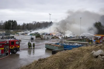 Brand på avfallsanläggning i Hästveda