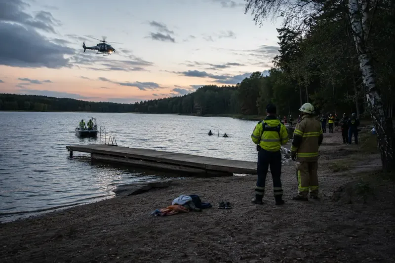 Stor sökinsats efter försvunnen person i Rudasjön