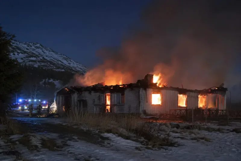 Villa i Åre förstörd efter nattlig brand