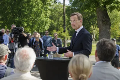Ulf Kristersson håller uppskjutet sommartal inför valet