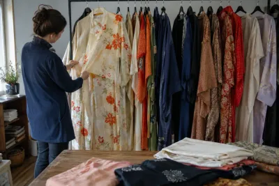 Shinko Nakano Storlöpare räddar gamla kimonos i Boden