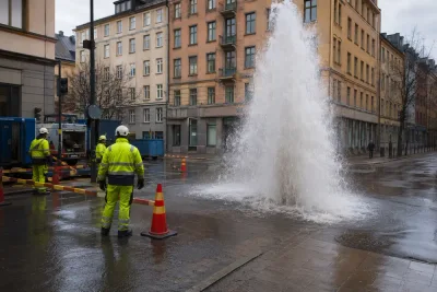 Akut vattenläcka stängde av vattnet i Norrköping