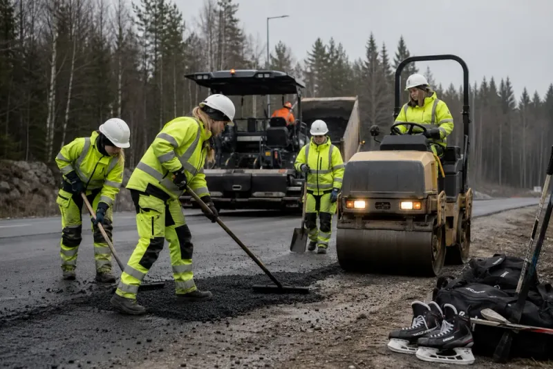 Timråspelare testade asfaltjobb i jämställdhetssatsning