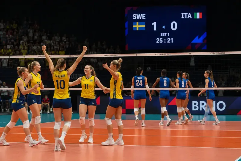 Sverige tog första set mot Italien
