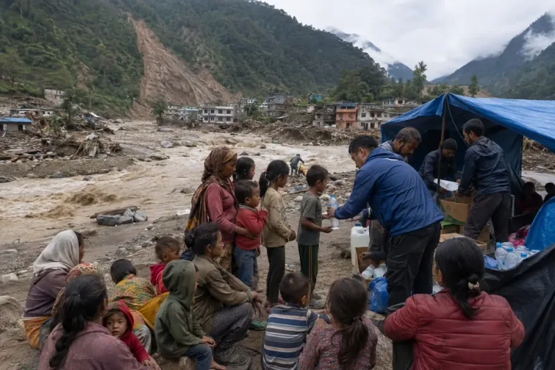 Över 22 000 barn drabbade efter flodvågen i Nepal