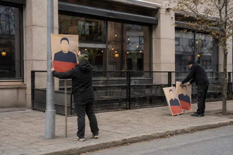 Restaurang tvingades ta ner valinspirerade reklamskyltar