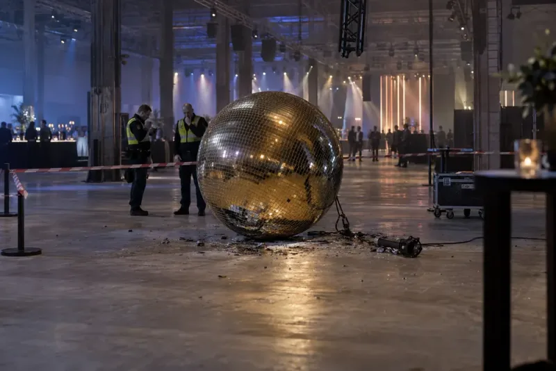 Jättelik discokula föll – man allvarligt skadad