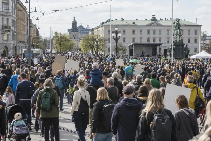 Tusentals marscherade för klimatet inför valet