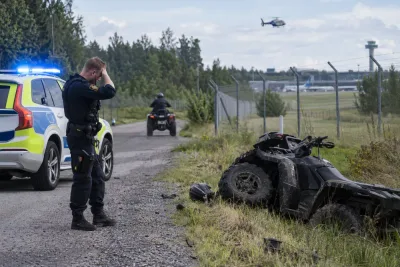 Polis påkörd vid kontroll av fyrhjulingar