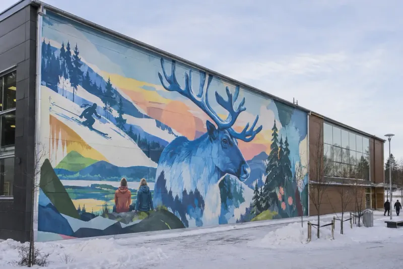 18 meter bred muralmålning färdig i Malå