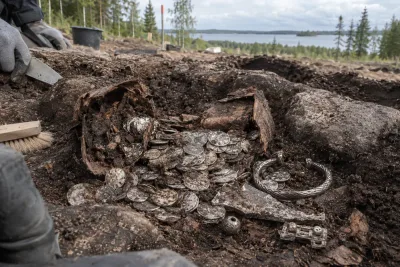 Vikingaskatt på 4,5 kilo silver hittad i Finland