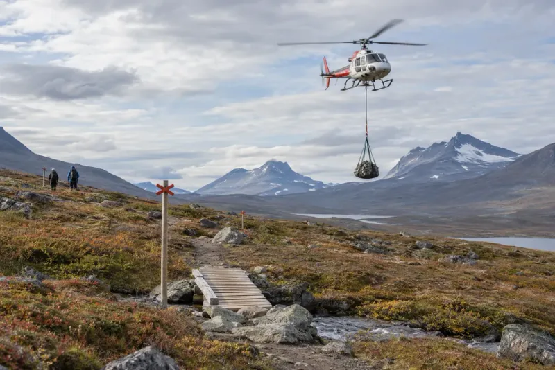 Helikopterlyft påverkar vandringsleder i Jämtlandsfjällen