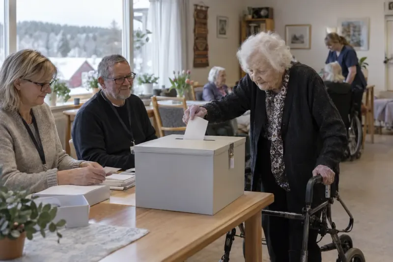 101-åriga Ylva röstade när valbilen kom