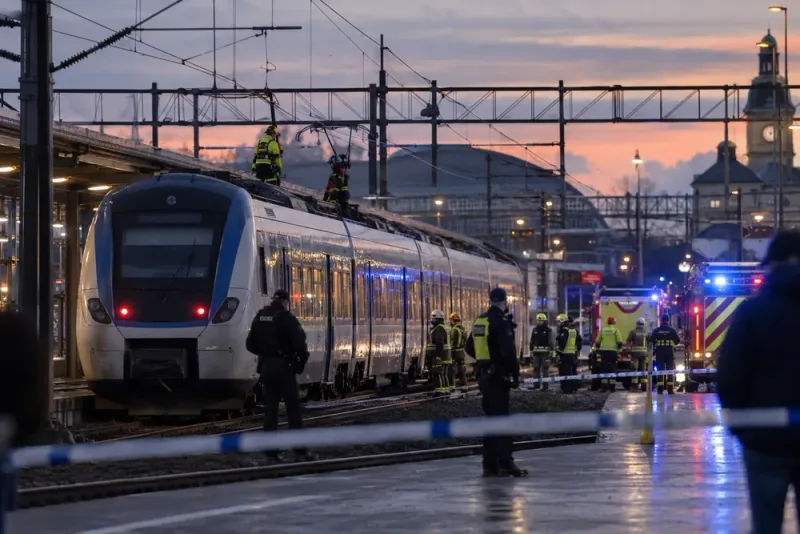 Man dog efter strömolycka på tågtak