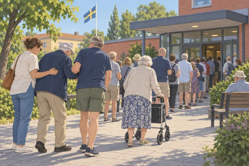 Äldre fick vänta över en timme för att rösta