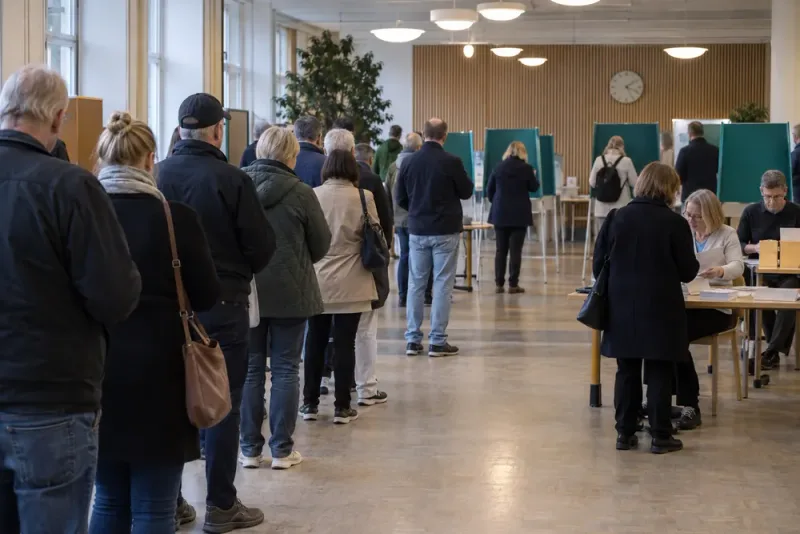 Valdagen präglas av köer och rekordmånga förtidsröster
