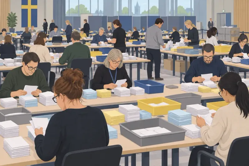 Över fyra miljoner valsedlar kontrollräknas i Stockholm