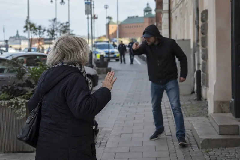 Kvinna slagen av okänd man i Landskrona