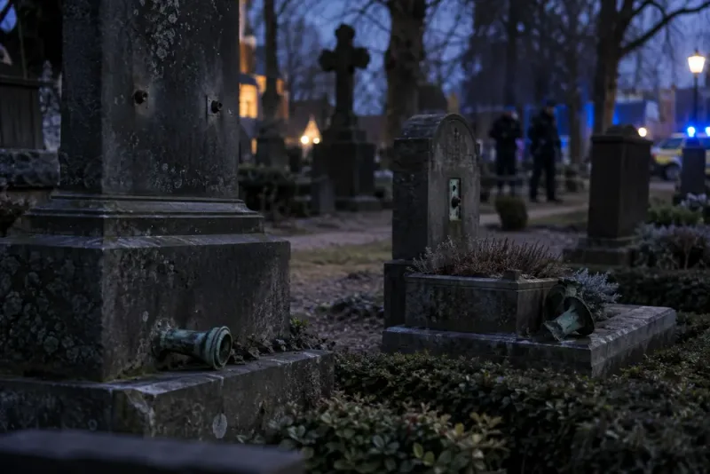 Man anhållen efter misstänkta kopparstölder från gravar