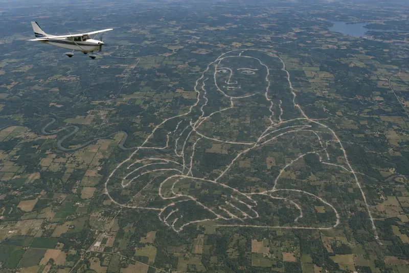 Pilot ritade gigantisk Mona Lisa över två delstater