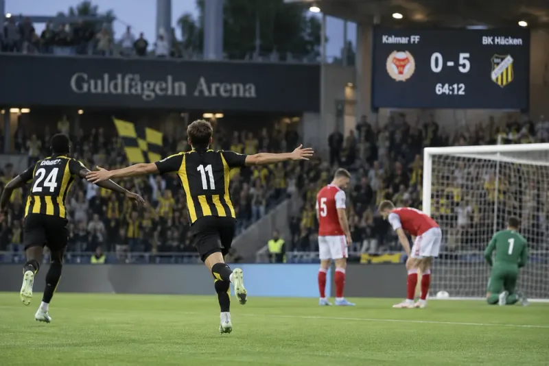 Gustav Lindgren bakom Häckens femmålsledning