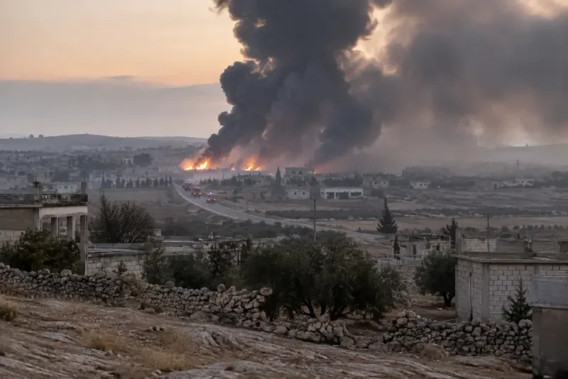 Kraftiga explosioner rapporteras söder om Aleppo