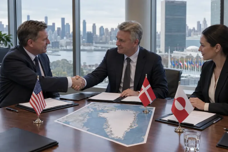 USA och Grönland skriver säkerhetsavtal i New York